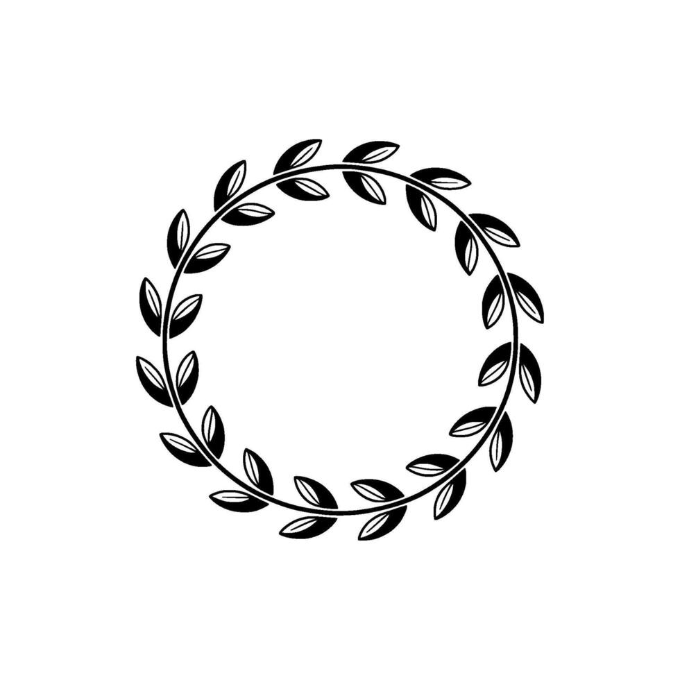 Elegant Olive Branch Wreath, Minimalist, Laurel vector
