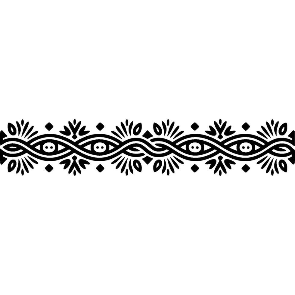 Stylized Black Border, Intricate Wave Pattern, Decorative Element vector