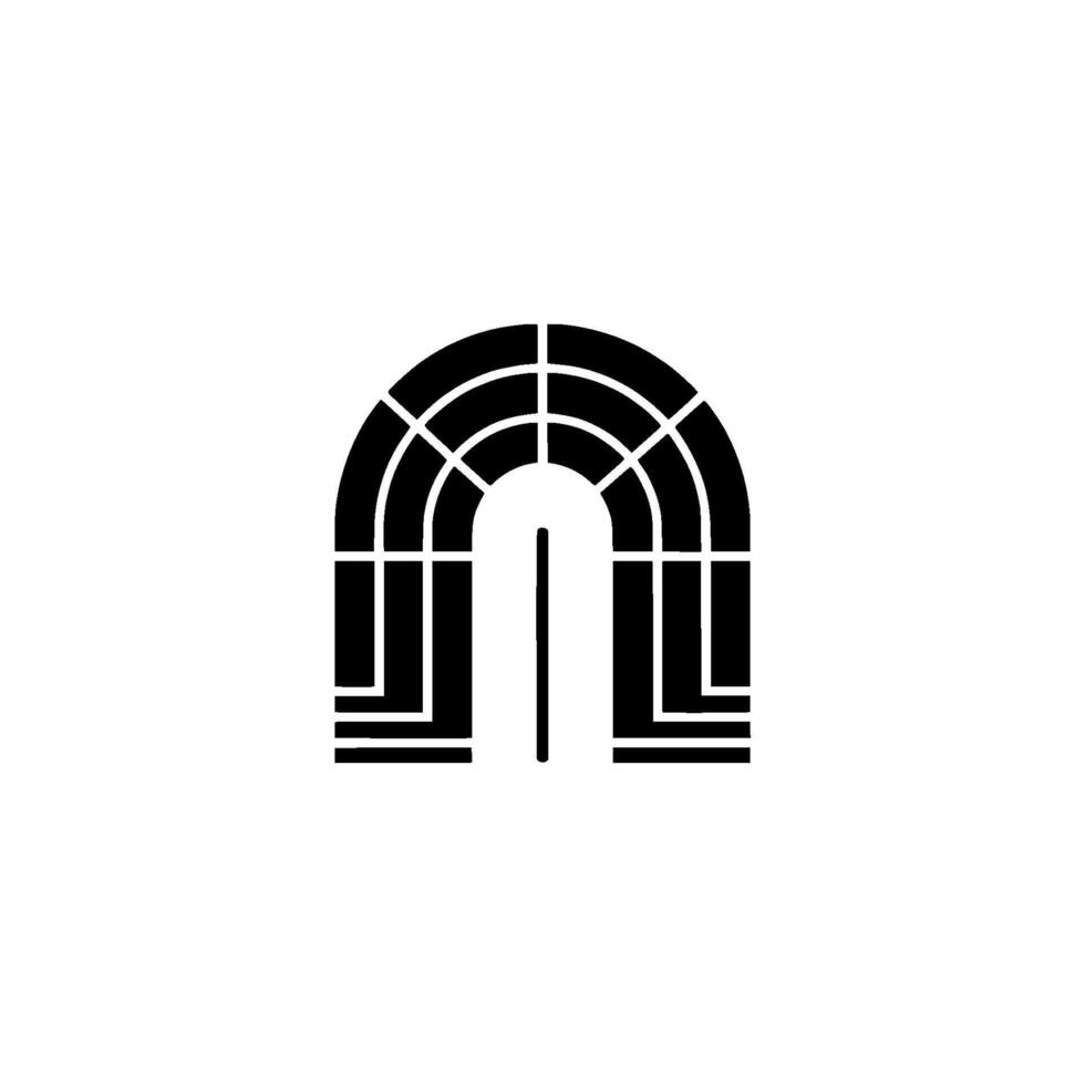Geometric Archway, Minimalist , Modern Emblem, Structure vector