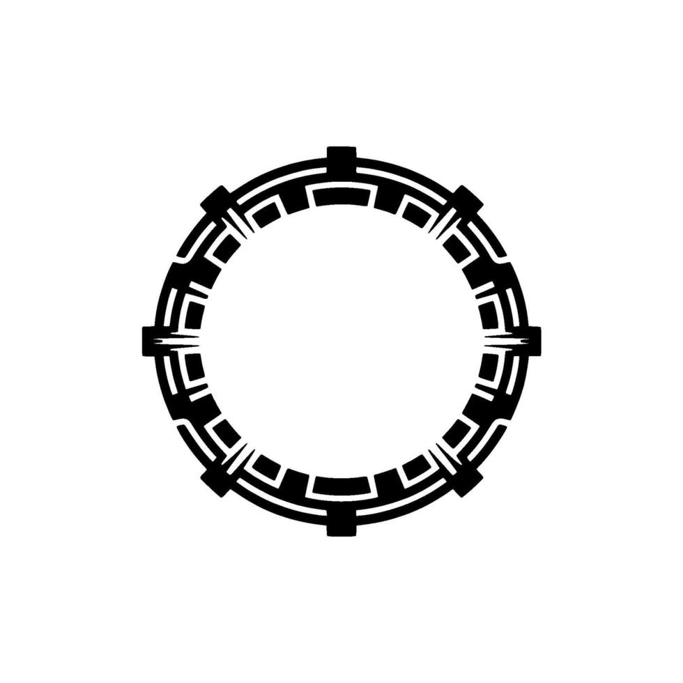 Geometric Portal, Minimalist Circle Frame, Outline vector