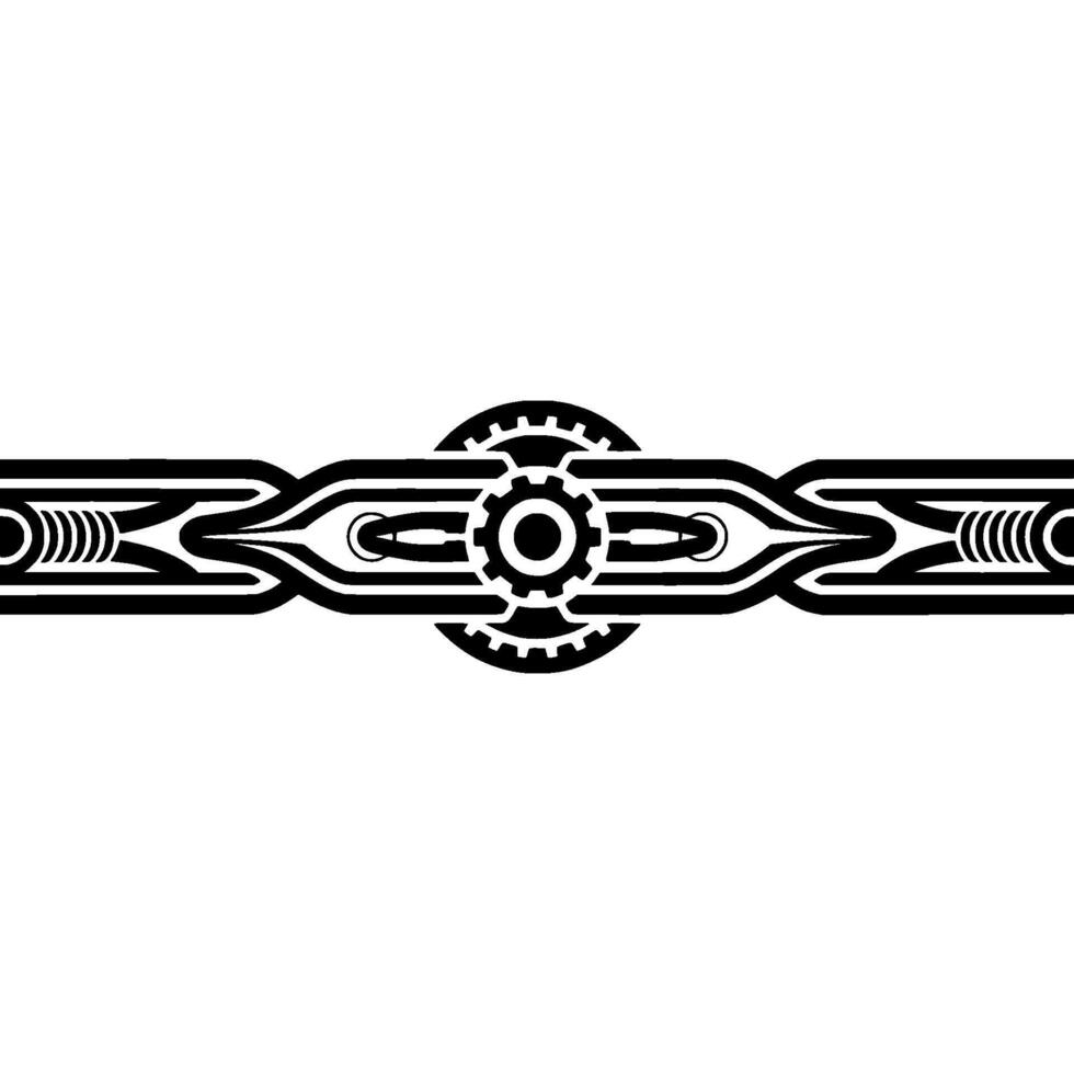 Geometric Tribal Border, Industrial Motif, Minimalist vector