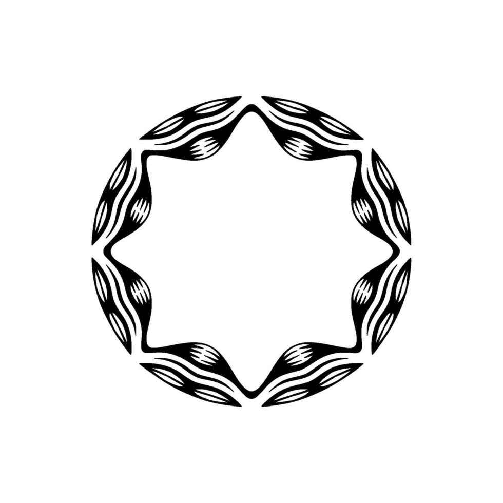 Geometric Tribal Frame, Minimalist , Circular Motif, Pattern vector