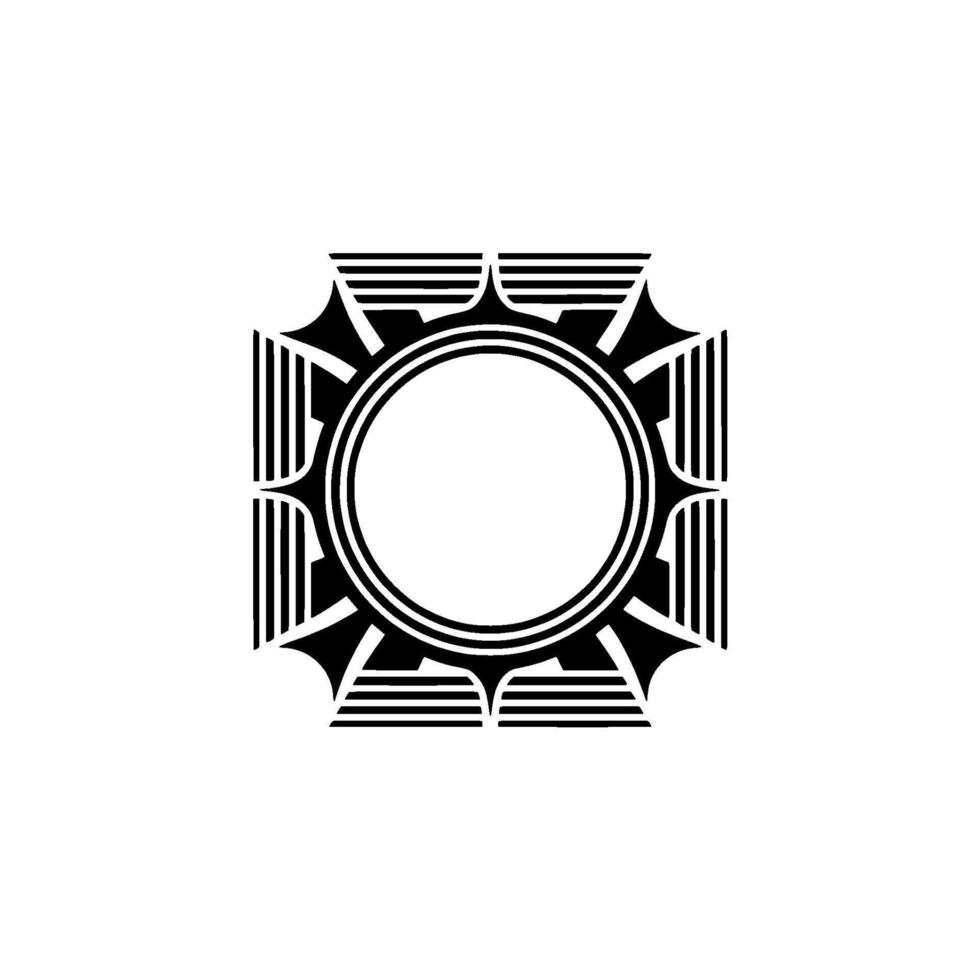 Geometric Sunburst Emblem, Art Deco Inspired vector