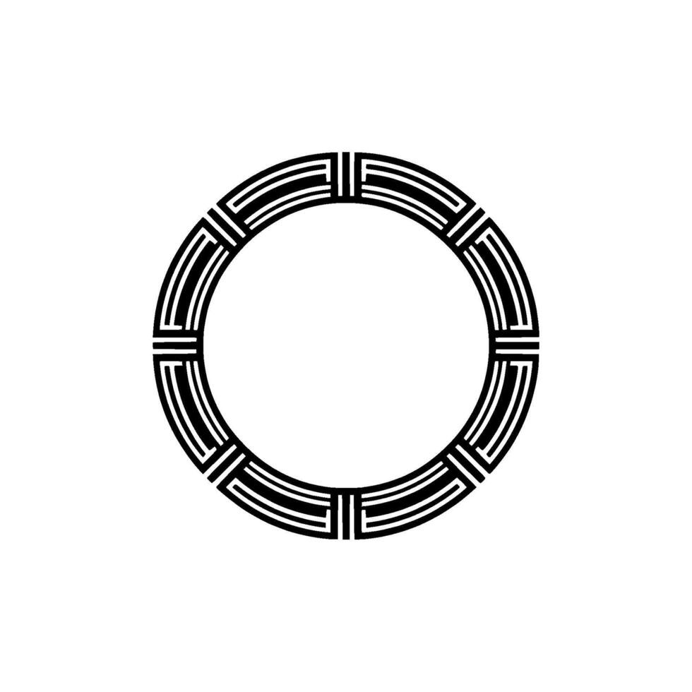 Geometric Circle Ornament, Minimalist , Circular Motif, Line vector