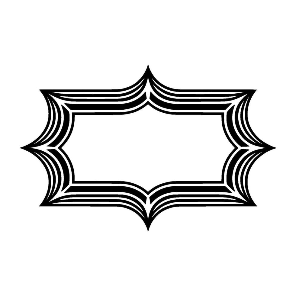 Geometric Frame, Stylized Outline, Minimalist vector