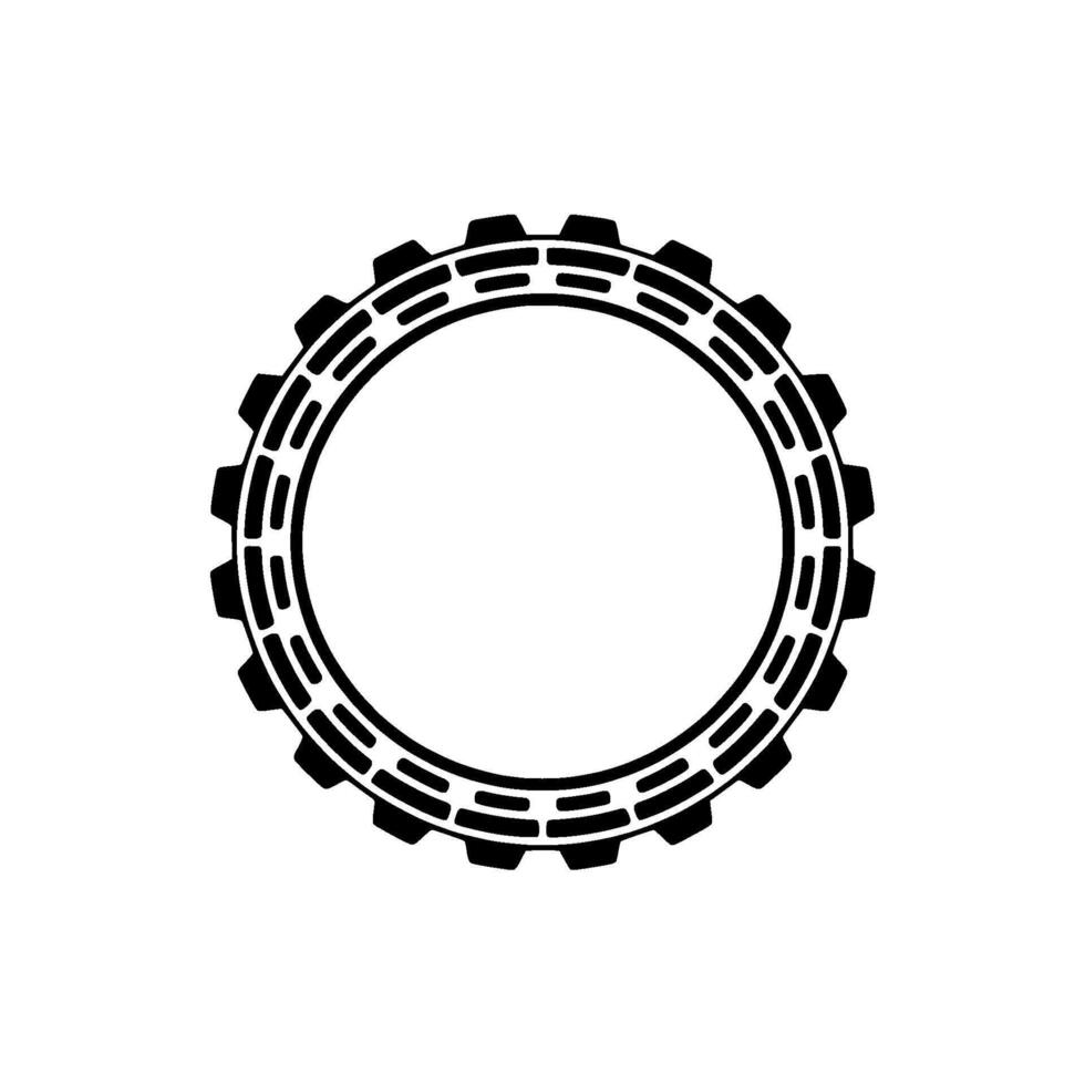 Minimalist Gear Ring, Circular , Modern vector