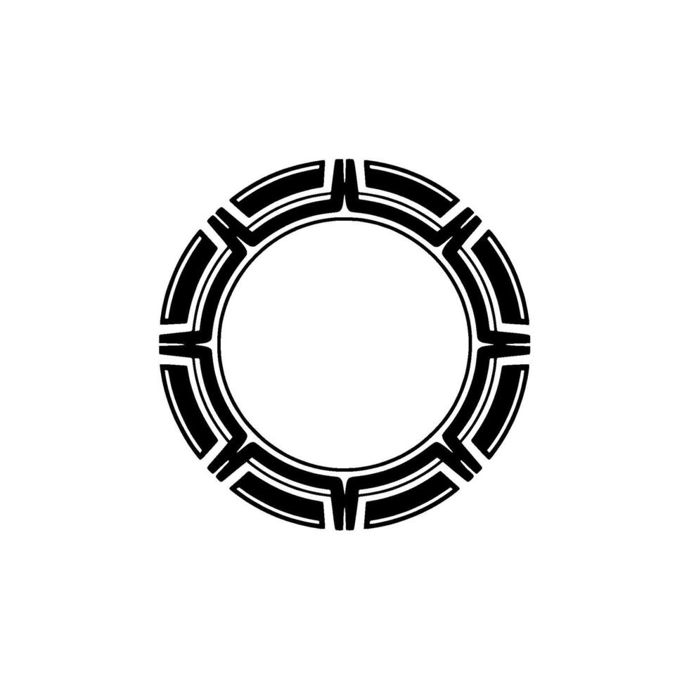 Geometric Circle Emblem,Minimalist , Circular Motif, Flat vector
