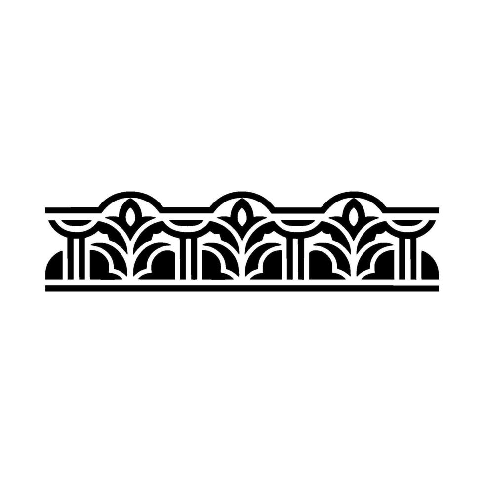 Art Deco Floral Border, Elegant Ornamentation, Vintage vector