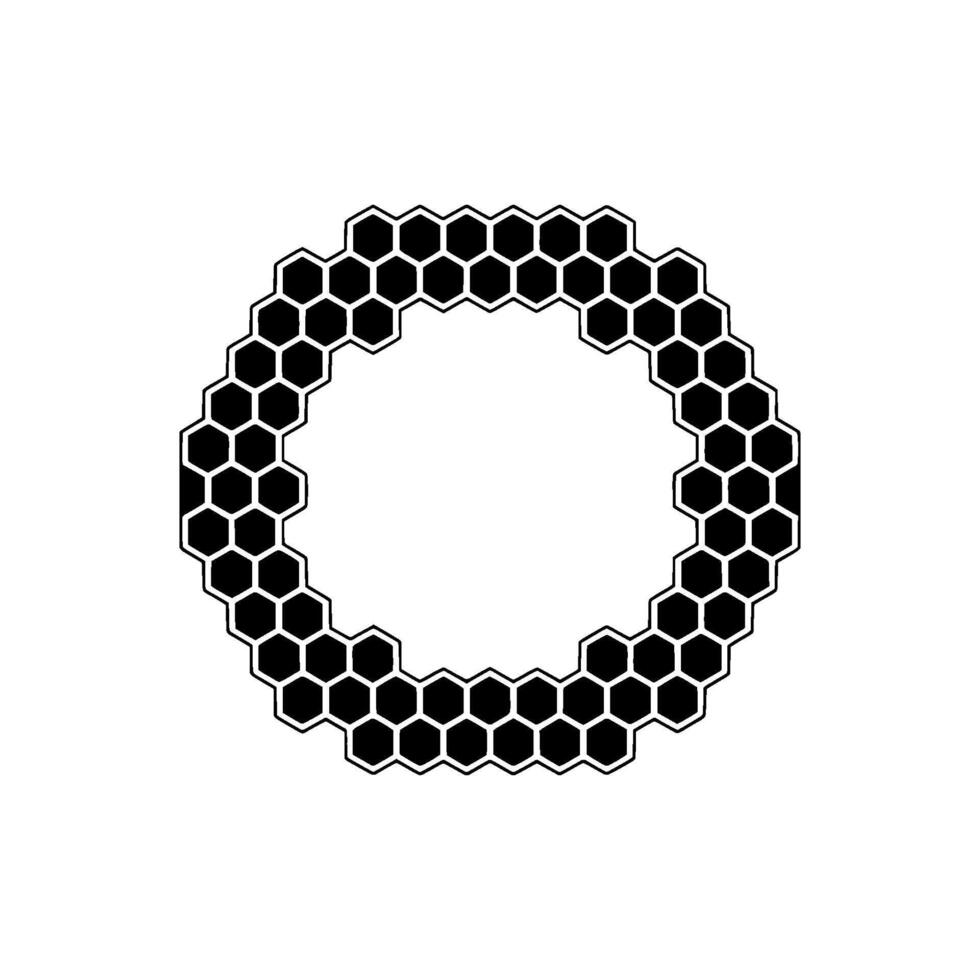 Geometric Hexagon Frame, Minimalist, Circle vector