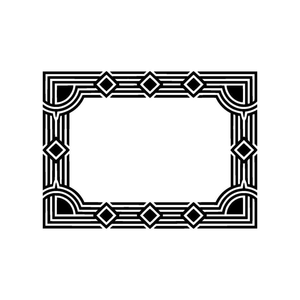 Art Deco Frame Geometric Elegance in Black and White, Pattern vector