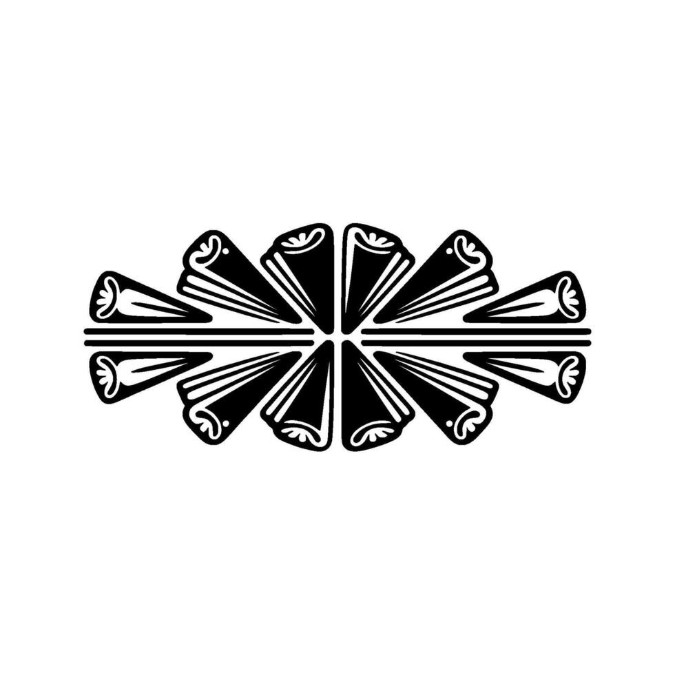 Geometric Blossom Stylized Black Floral Motif vector