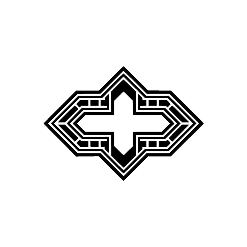 Geometric Arrowhead Emblem,Art Deco Style, Arrow vector