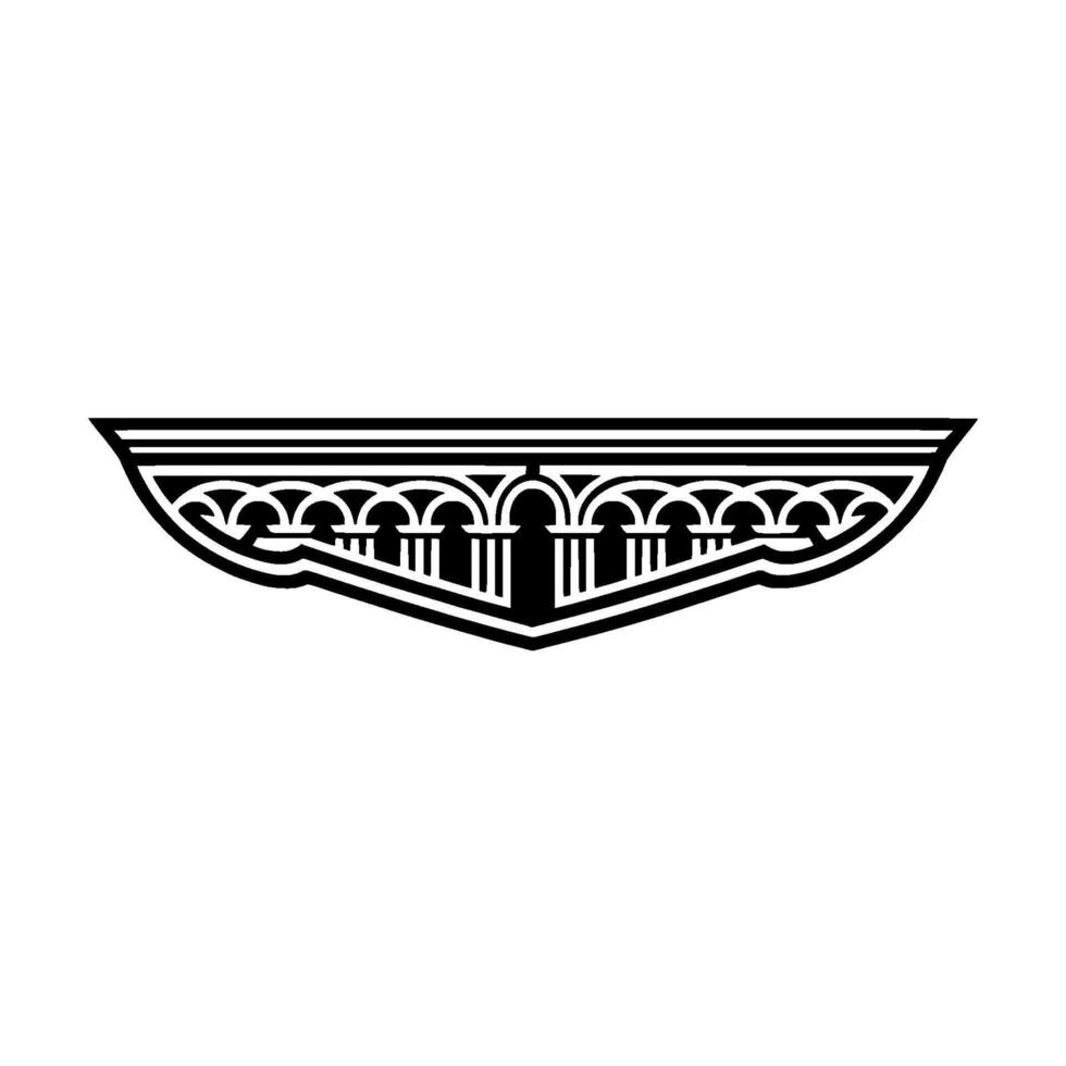 Art Deco Crest Geometric Ornamentation, Vintage Elegance, Luxury vector