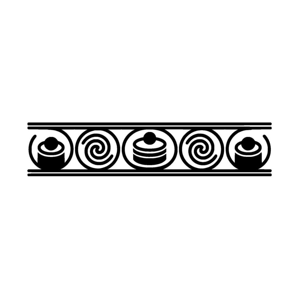 Ancient Greek Scroll Border, Stylized vector