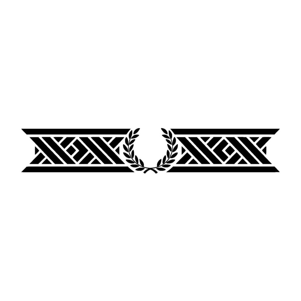 Geometric Deco Border, Laurel Wreath, Minimalist vector