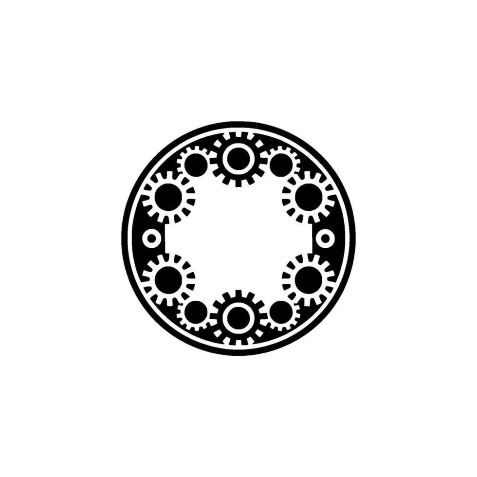 Circular Gear System, Minimalist , Industrial Concept vector