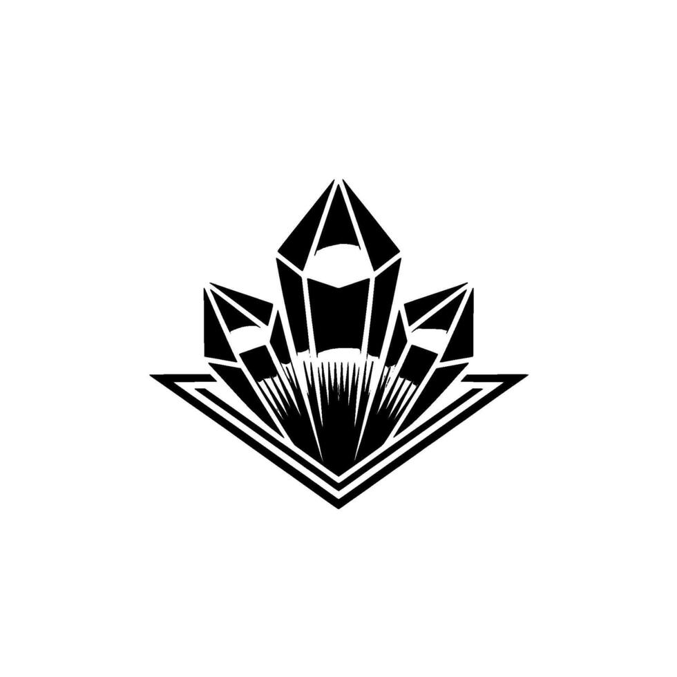 Geometric Crystal Bloom - Minimalist Emblem vector