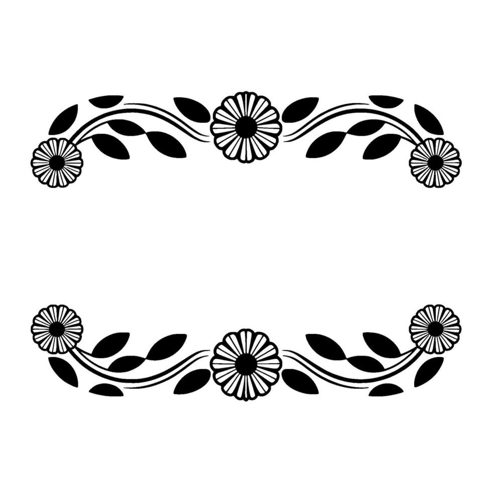 Elegant Floral Border, Vintage , Decorative Element - Linear vector
