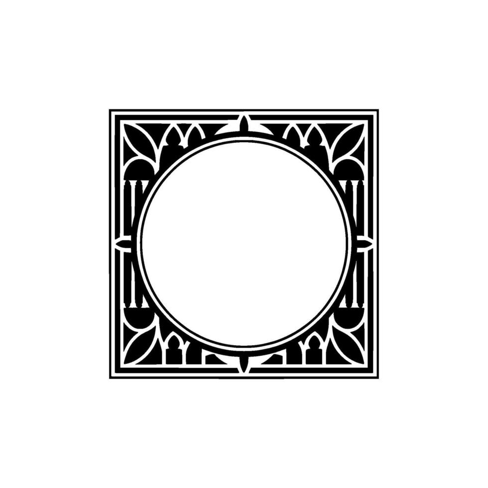 Geometric Frame, Vintage Ornamentation, Minimalist vector