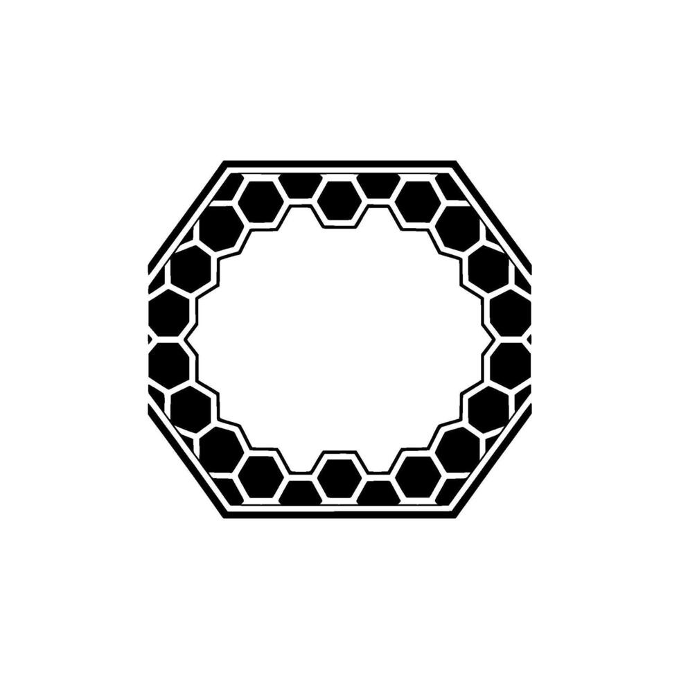 Geometric Hexagonal Frame, Minimalist, Abstract vector