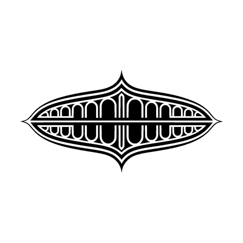 Geometric Mouth Emblem, Art Deco Style vector