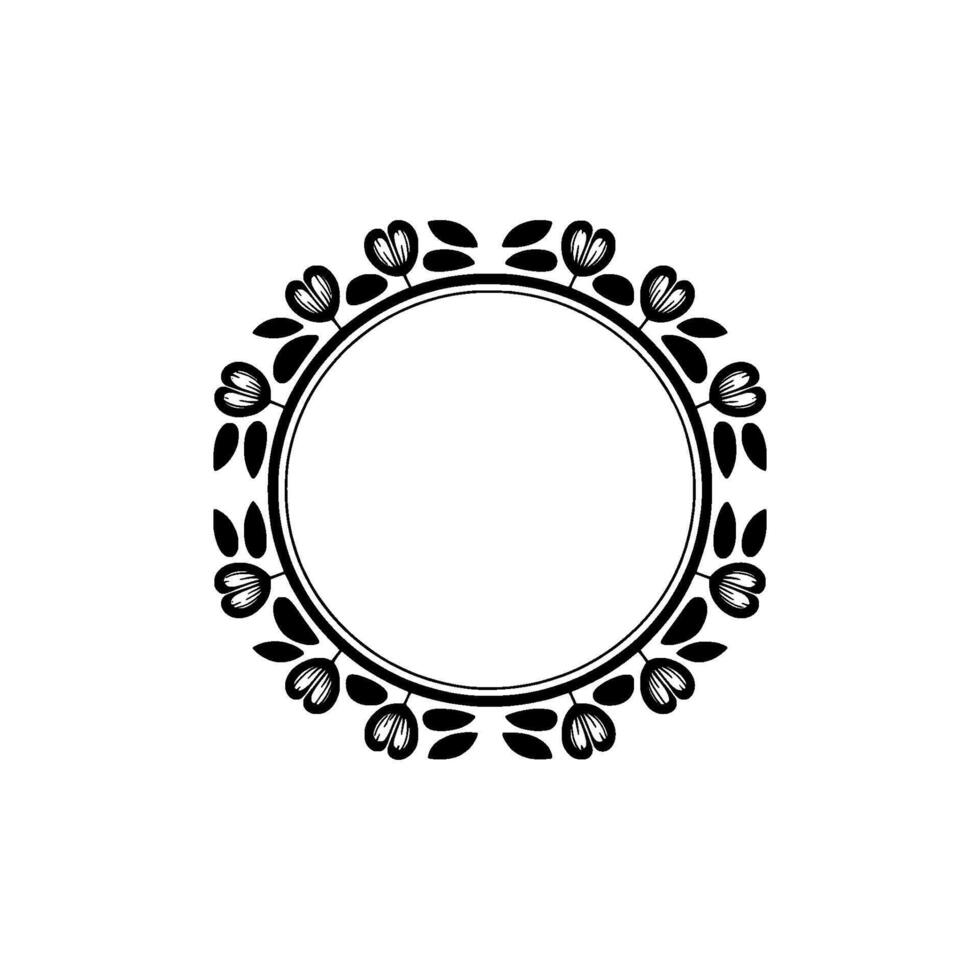 Elegant Botanical Frame, Minimalist - Wreath vector