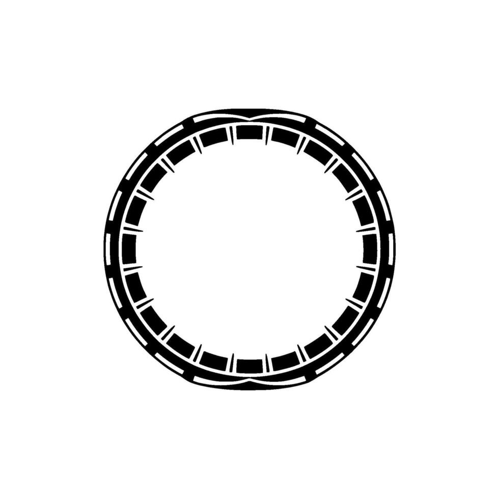 Geometric Circle Emblem, Stylized Border, Minimalist vector