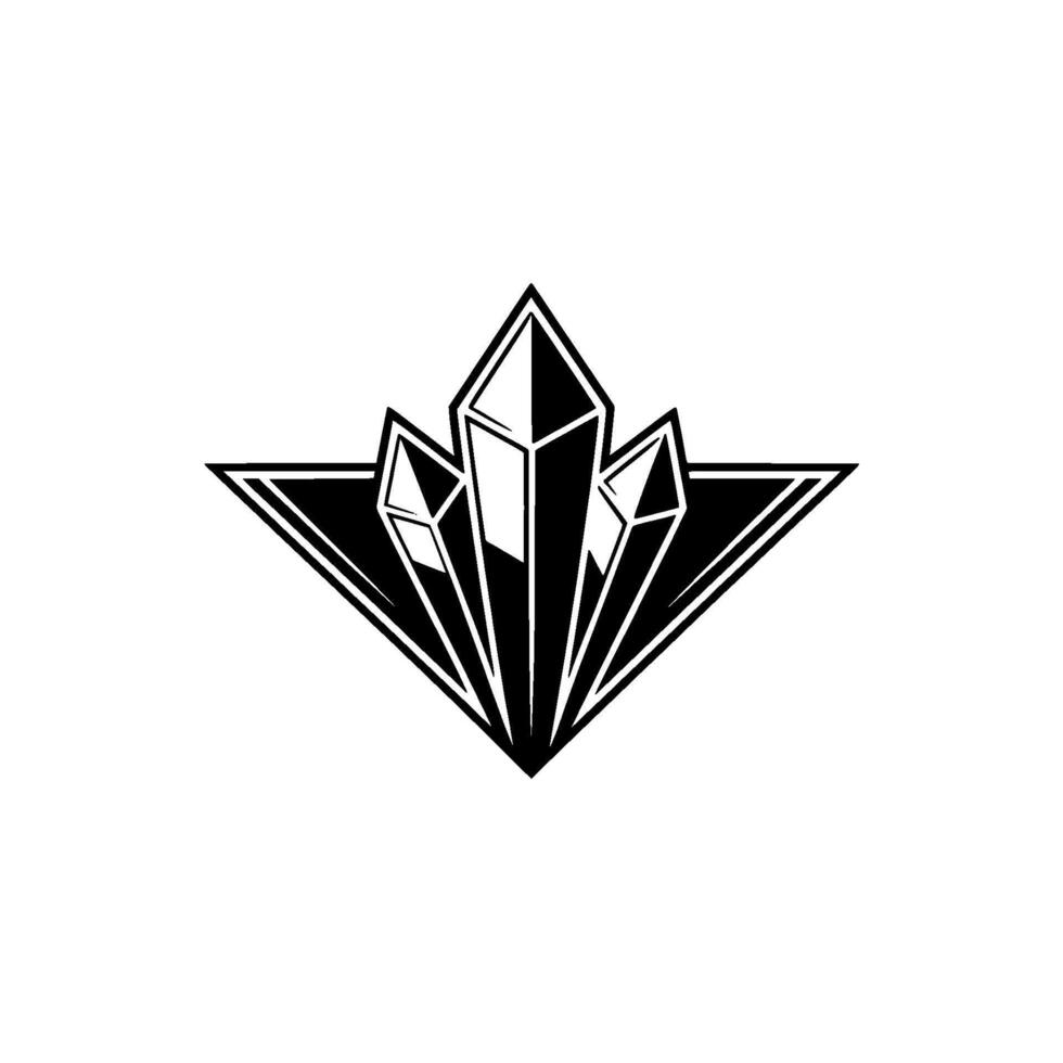 Geometric Crystal Emblem, Modern Minimalist vector