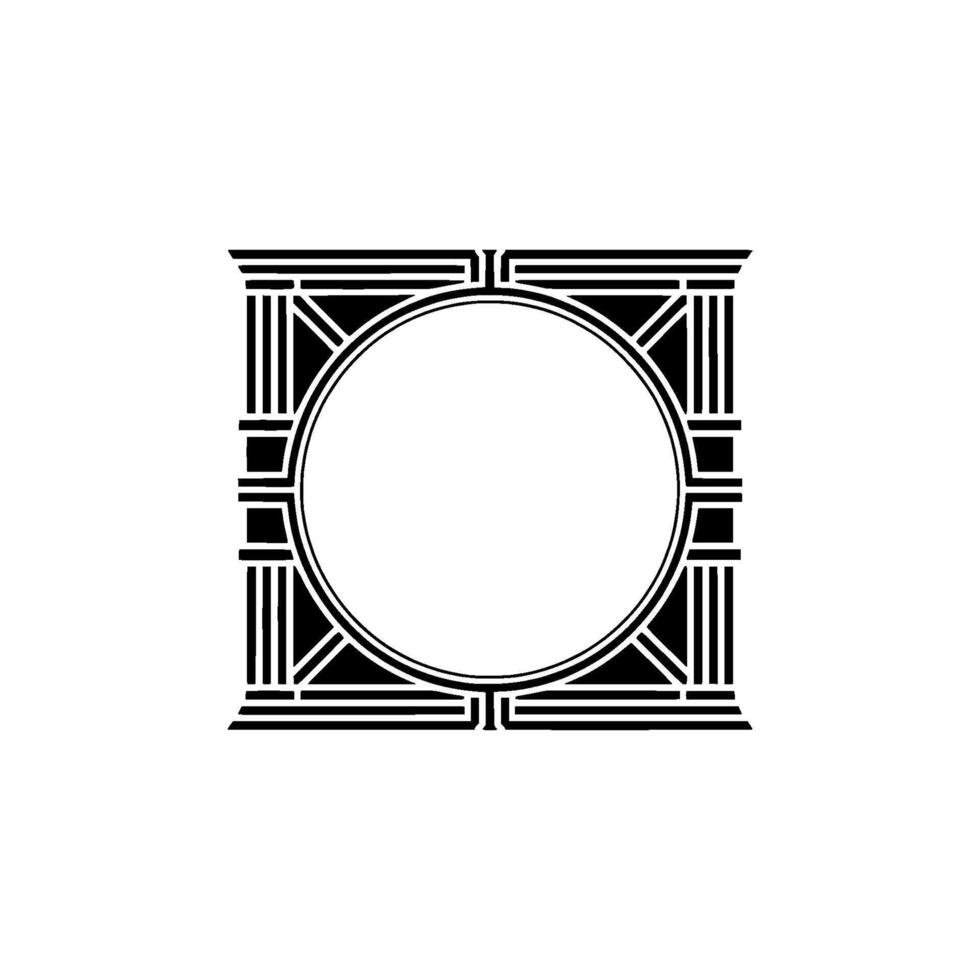 Geometric Deco Frame, Blank Canvas for vector