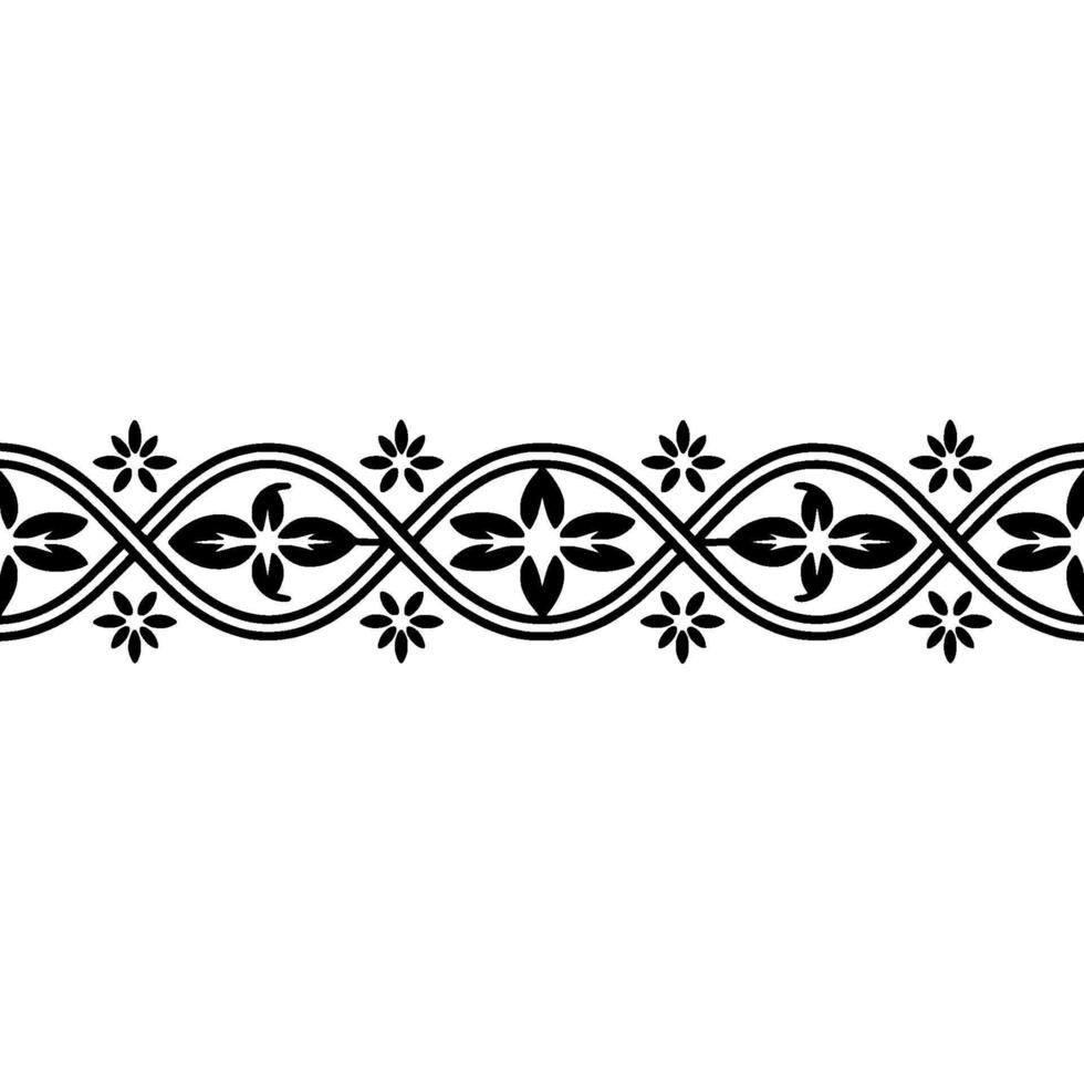 Intricate Swirl Border, Floral Ornamentation, Vintage vector
