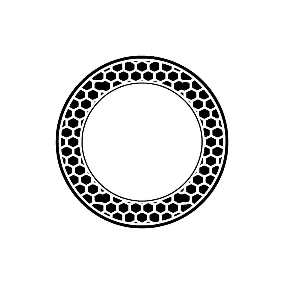 Geometric Circle, Hexagonal Pattern, Minimalist vector