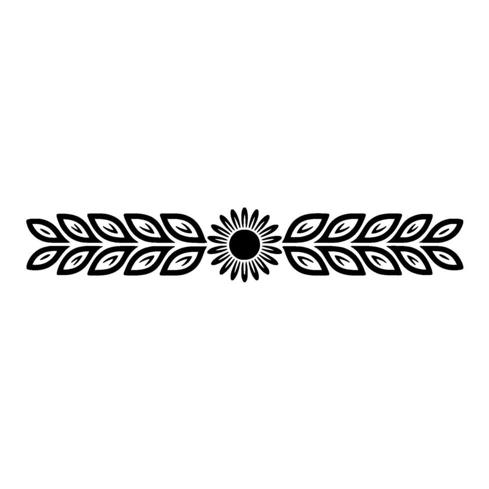 Stylized Floral Border, Geometric , Minimalist Motif, Pattern vector