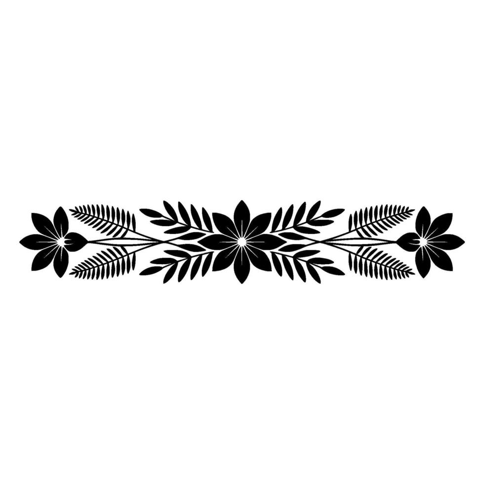 Elegant Floral Border, Vintage Style, Minimalist - Botanical vector