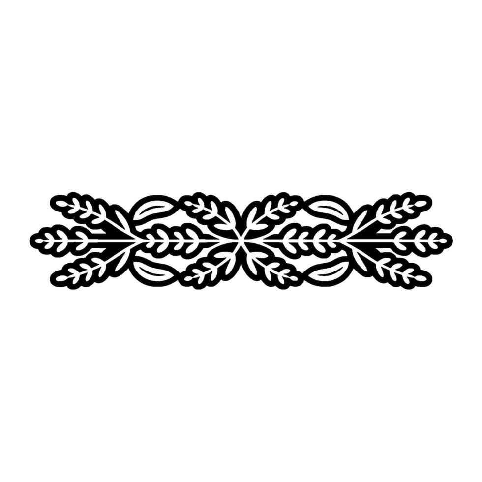 Elegant Botanical Border, Vintage Style Illustration, Lineart vector