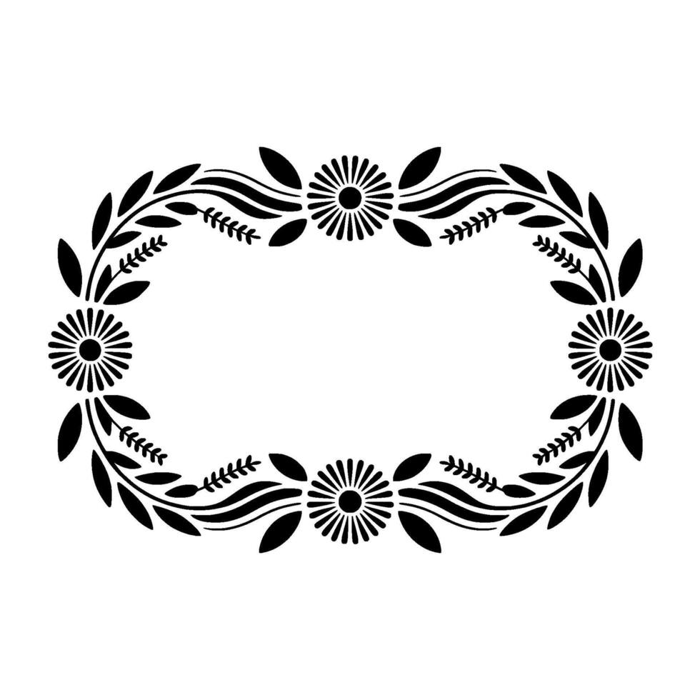 Elegant Floral Frame, Vintage Style, Decorative Border, Botanical vector