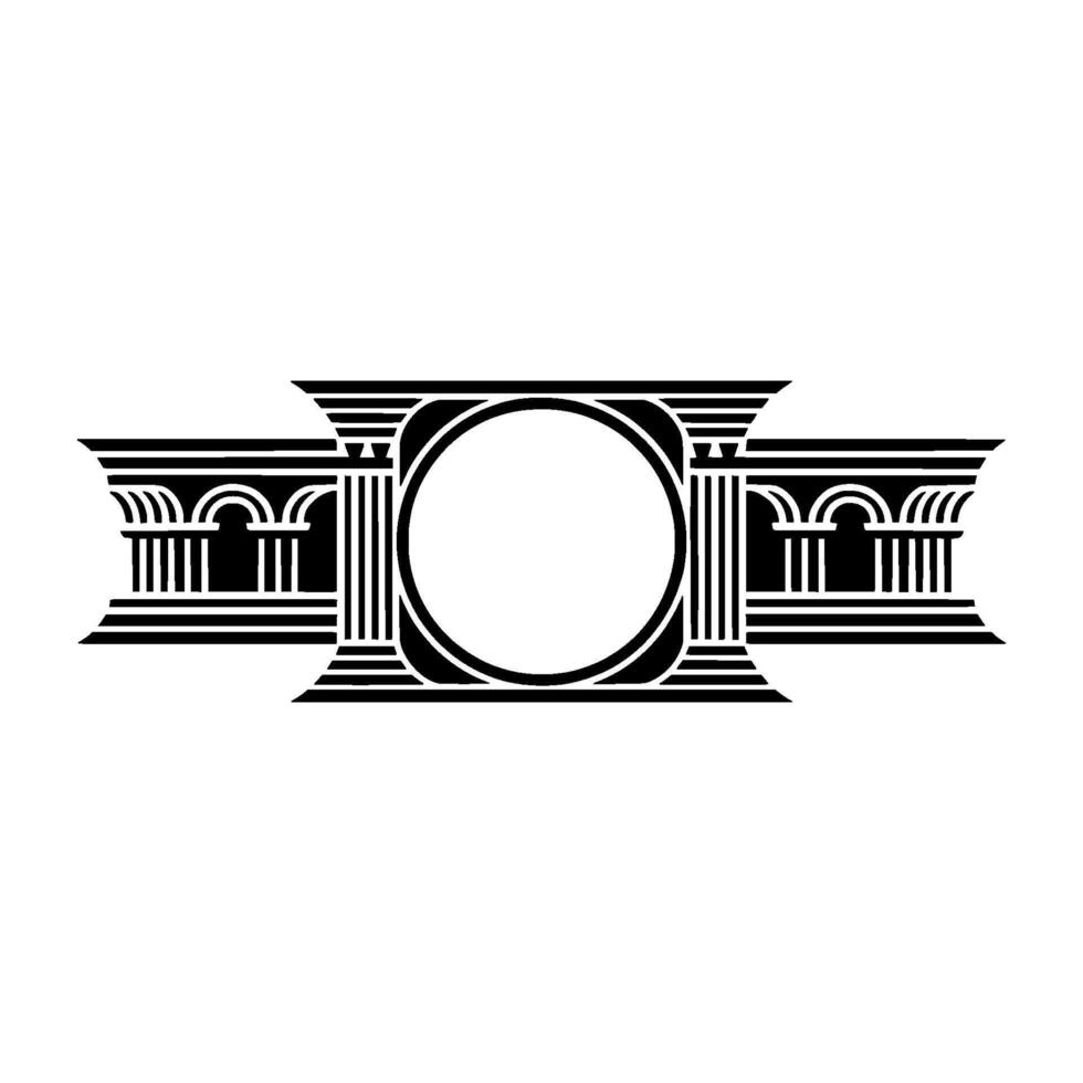 Art Deco Circle Ornament, Classical Revival vector