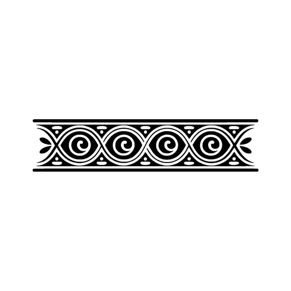 Elegant Black and White Decorative Border, Vintage Style, Swirls vector