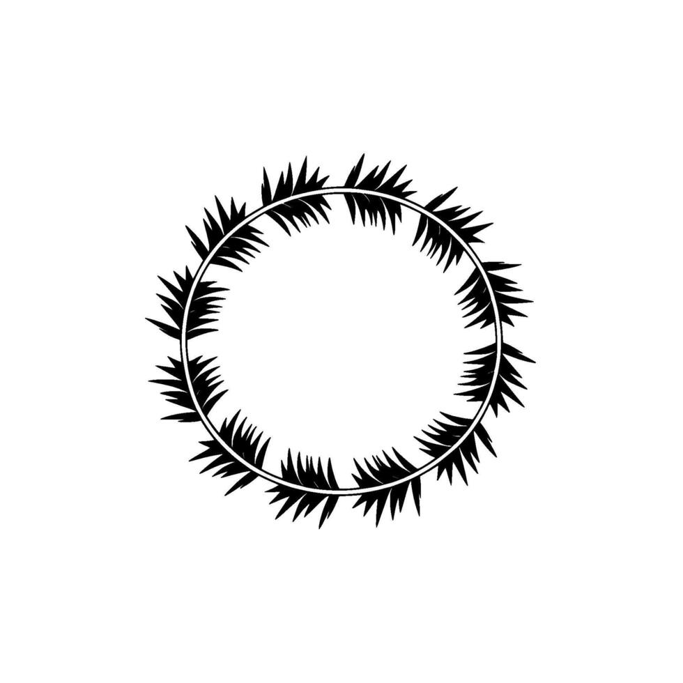 Elegant Palm Leaf Circle, Minimalist Botanical Frame vector