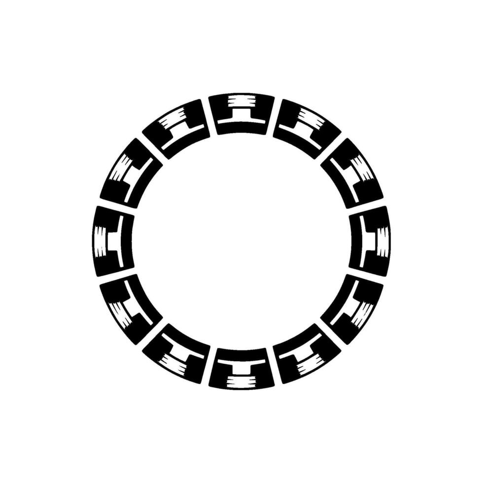 Geometric Vinyl Ring, Minimalist , Circular Motif vector