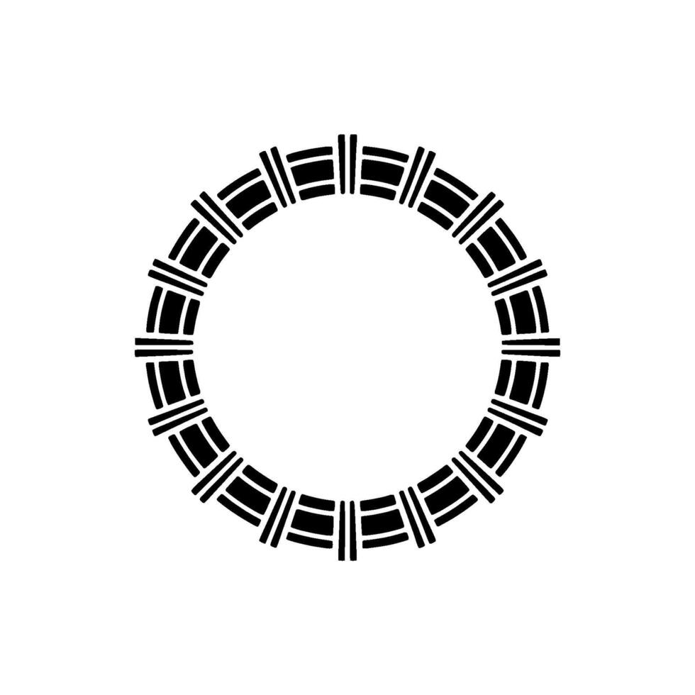 Geometric Tribal Circle, Minimalist, Border vector