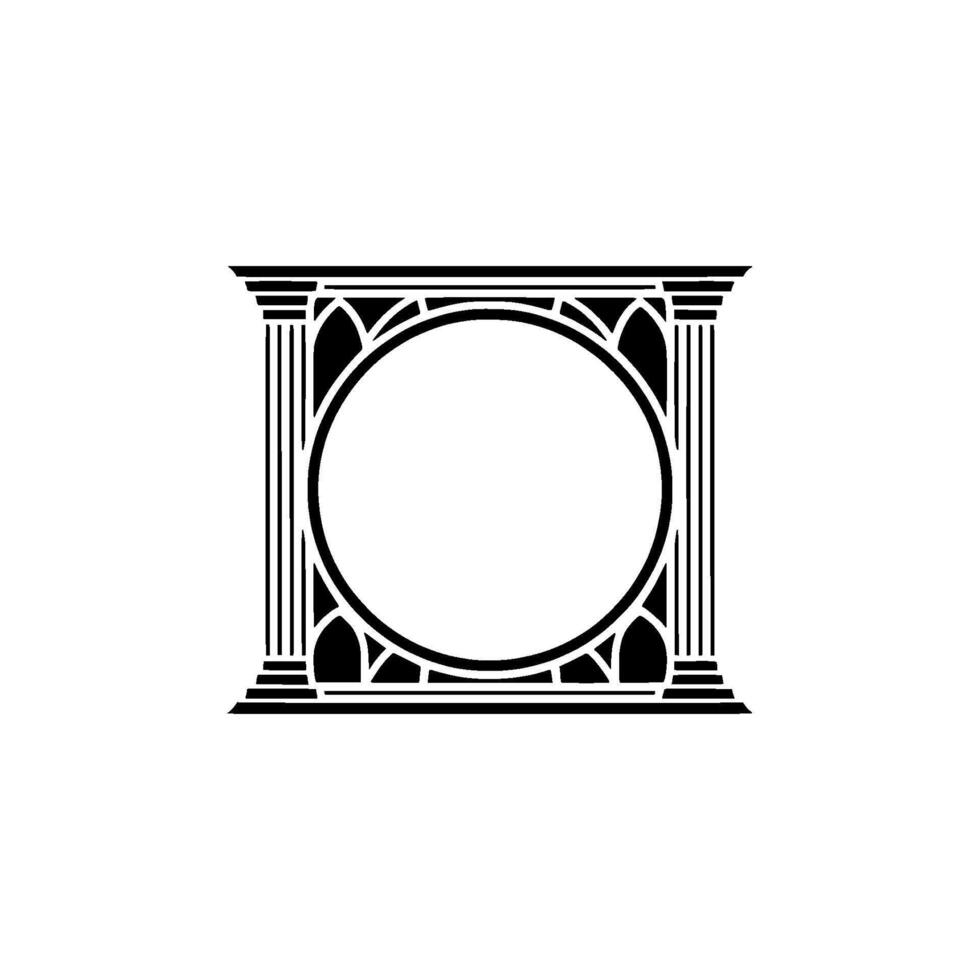 Art Deco Frame, Circular Ornament, Classical vector