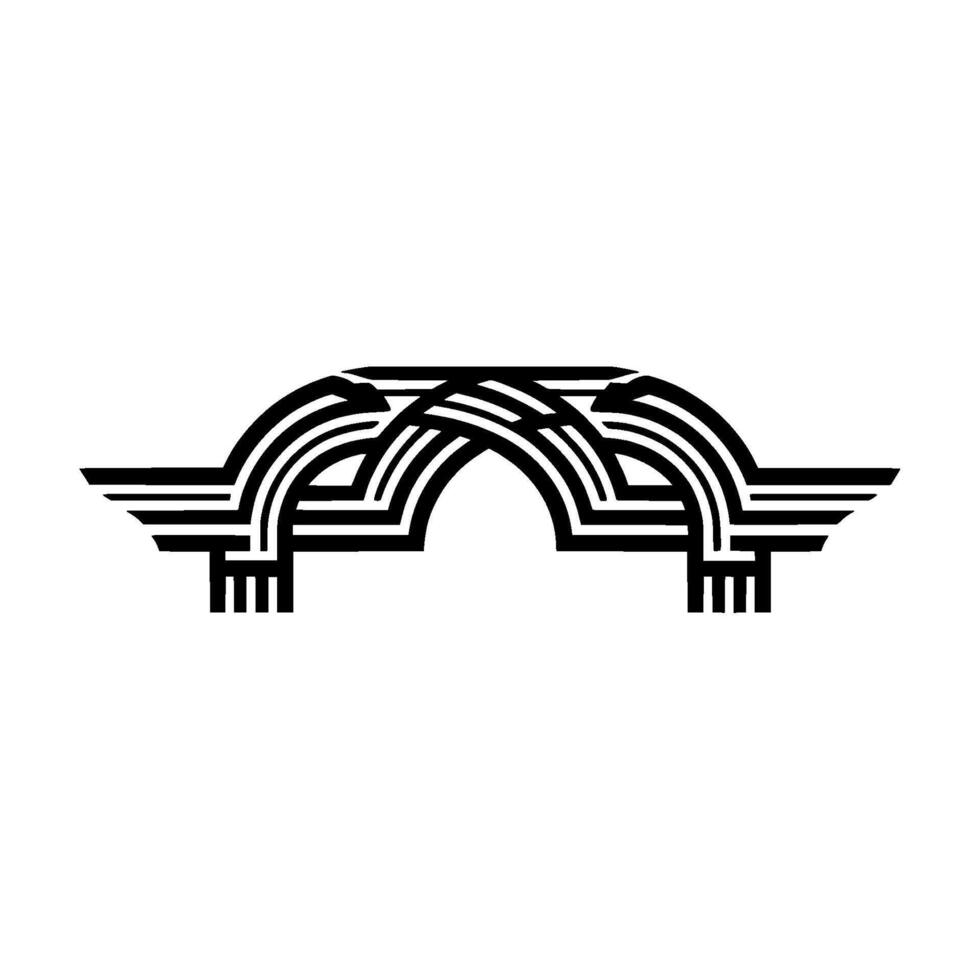 Geometric Arch Emblem, Streamlined , Minimalist vector