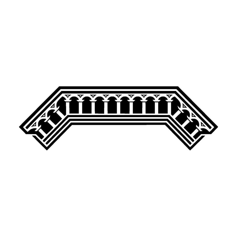 Geometric Archway, Art Deco Motif, Black White vector