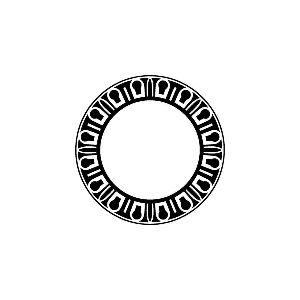 Geometric Circle Frame, Ancient Motif, Minimalist, Ornament vector