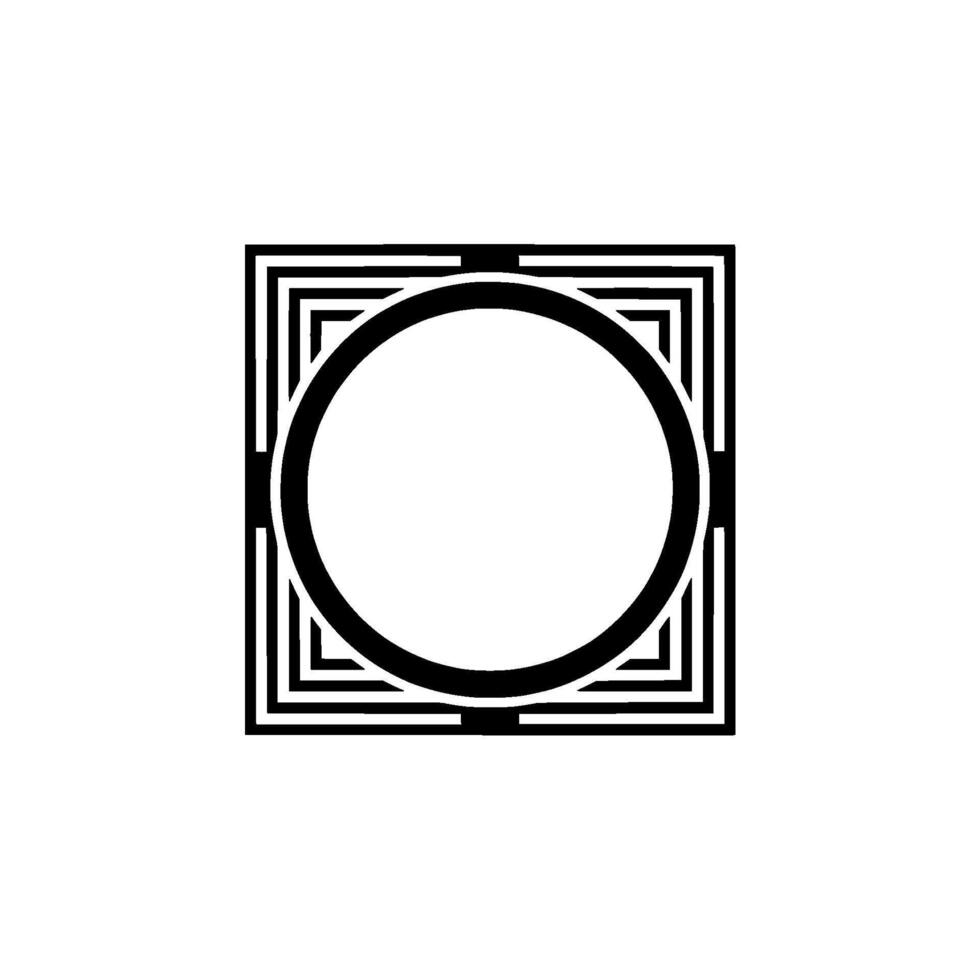 Geometric Circle Emblem, Minimalist , Modern, Square vector