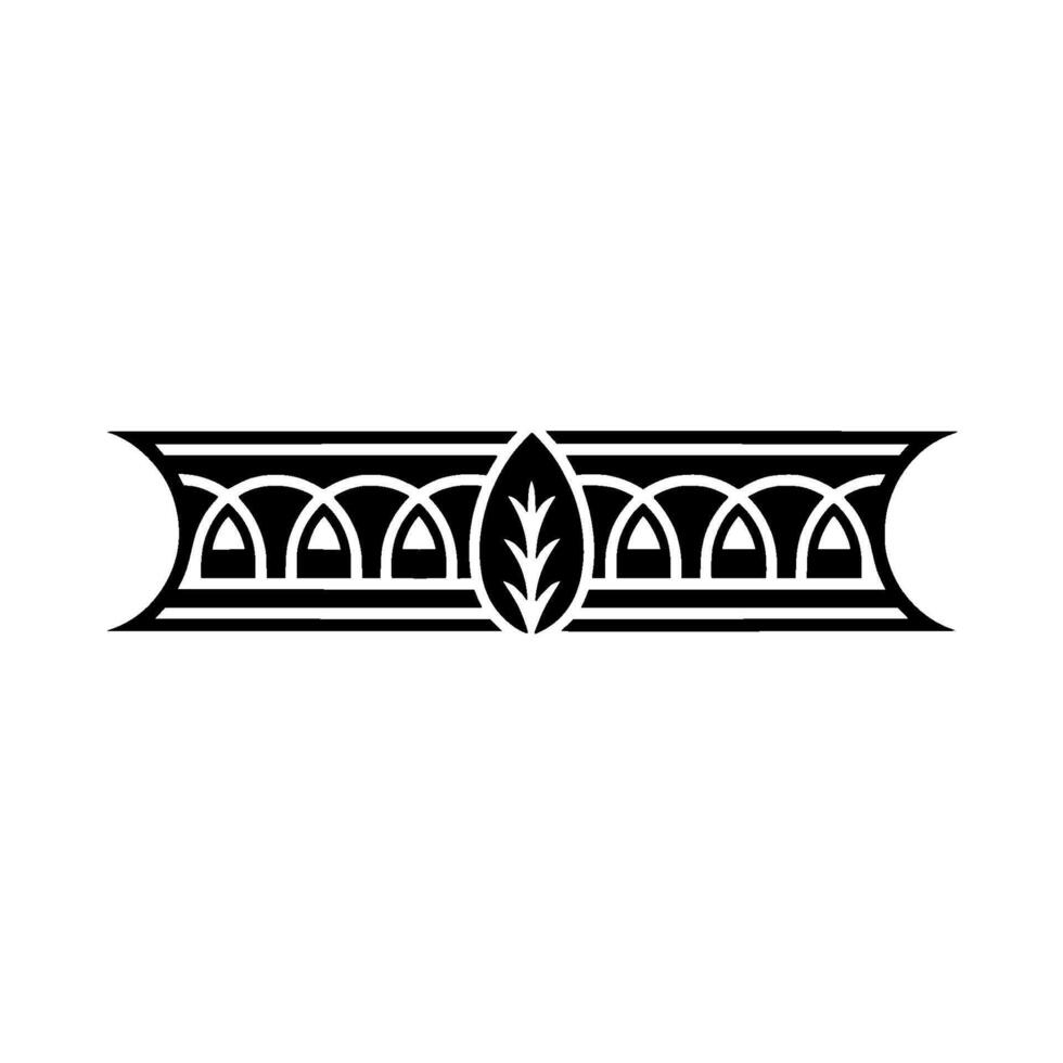 Art Deco Botanical Border Elegant Black White, Ornament vector