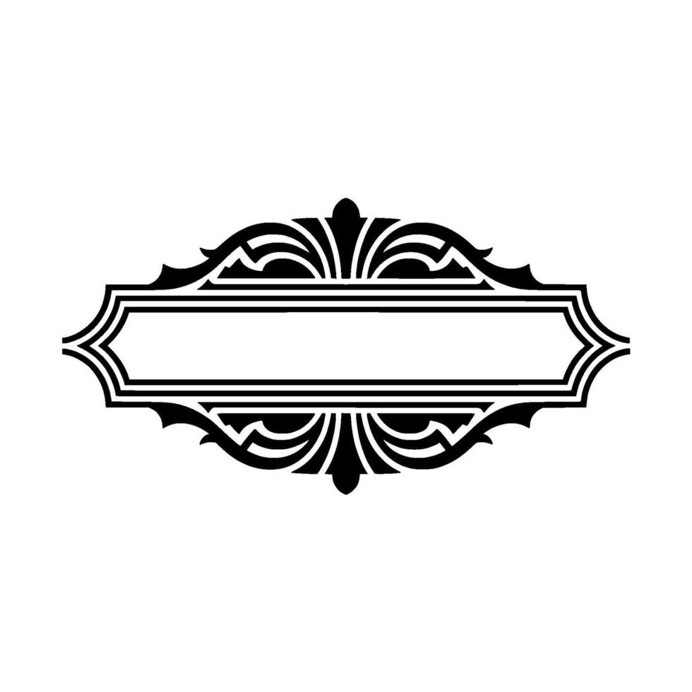 Elegant Vintage Ornament, Blank Label vector