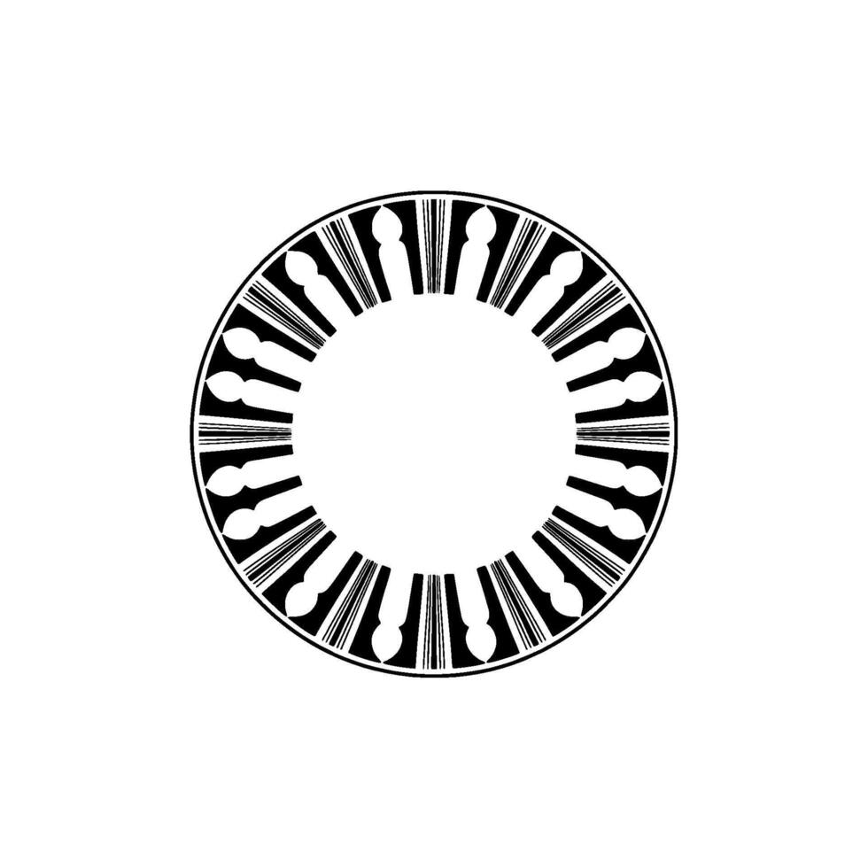 Circular Abstract Musical Motif, Minimalist vector