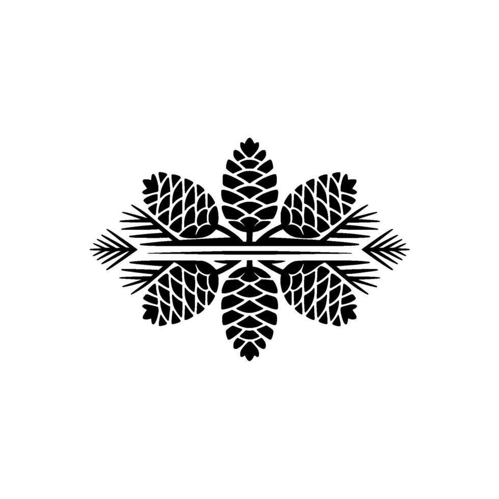 Geometric Pine Emblem, Minimalist Woodland vector