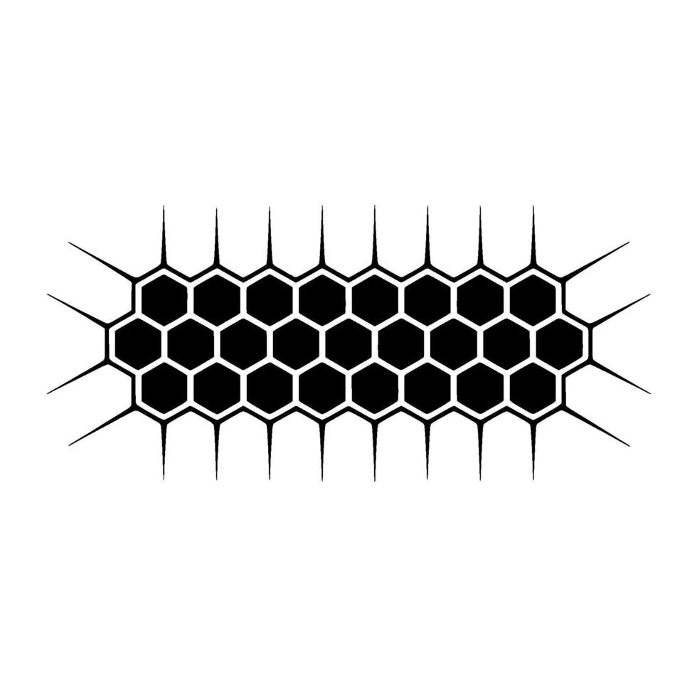Geometric Hexagon Burst Minimalist Black White Texture vector